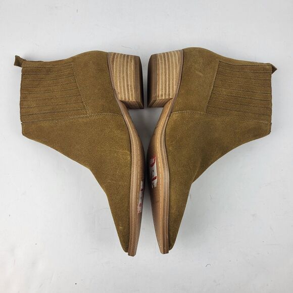 Marc Fisher LTD Yarita Toe Ankle Bootie Chelsea Brown Suede Pull On Pointed 8M - Picture 11 of 16
